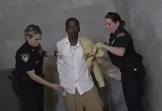 One black fellow must please duo dirty female cops